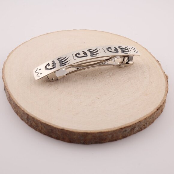 Handcrafted Native American Hair‎ Pin Overlay Satin Finish Bear Claw Design** main image 6